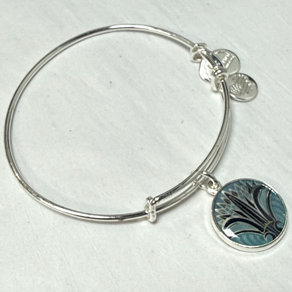 Alex and Ani Silver and Blue Charm Bracelet